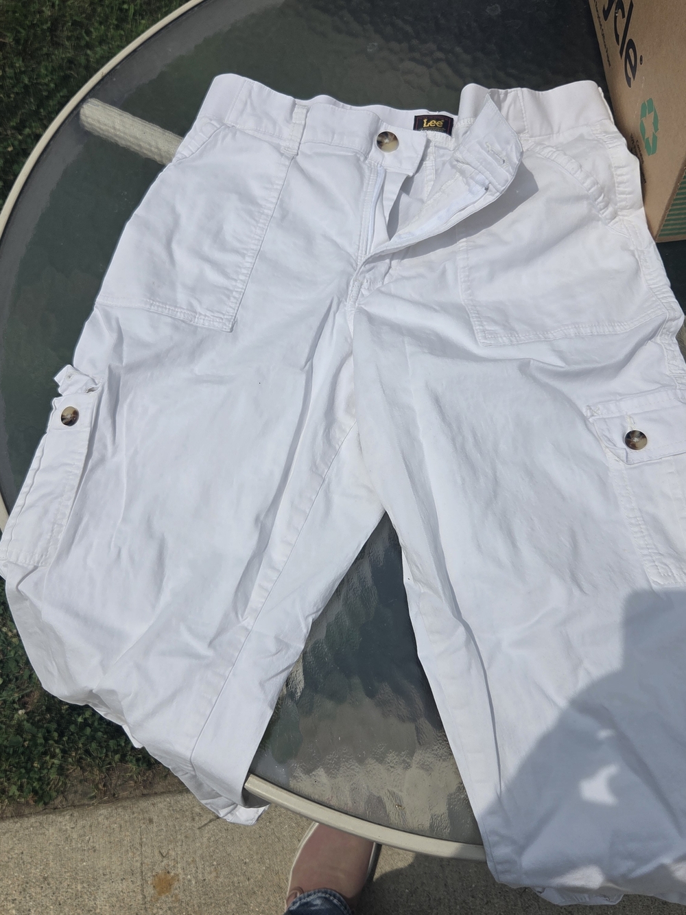 Ladies Lee White Cargo Pants Size 12M